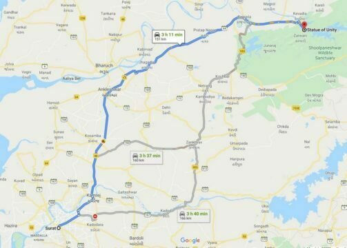 surat to statue of unity