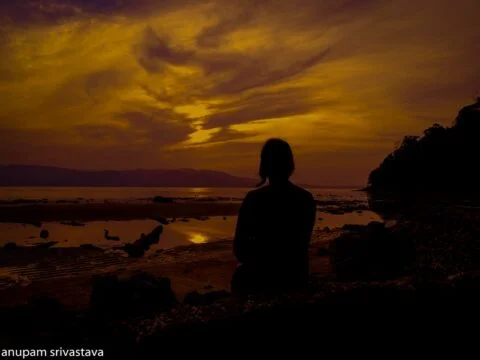 sunset in background