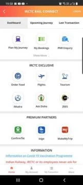 IRCTC rail connect app