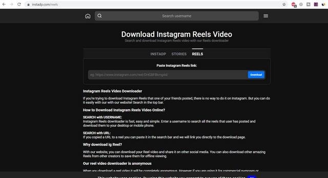 इंस्टाग्राम reels वीडियो डाउनलोड